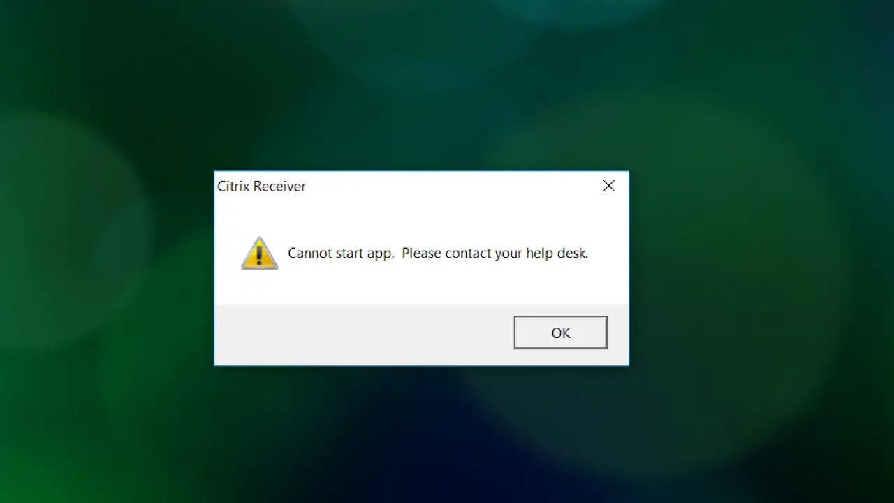 Citrix Reciever Cannot Start App Please Contact Your Helpdesk